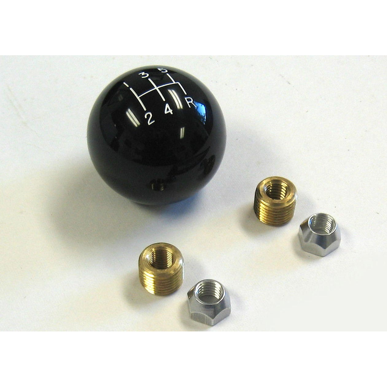 Lokar Shifter Knob - 3/8-16"/3/8-24" Thread - Composite - Black - 5 Speed