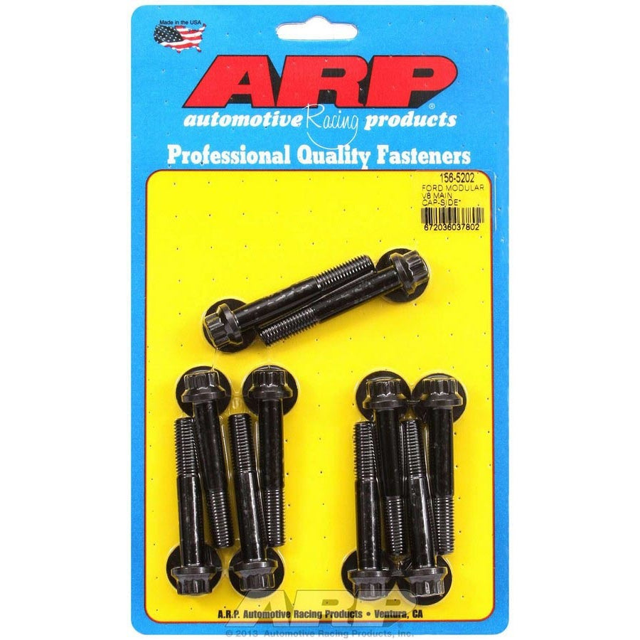 ARP Main Bolt Kit - Side Bolts - 12 Point Head - 9 mm Thread - 2-Bolt Mains - Chromoly - Black Oxide - Late Cast  Block - Ford Modular