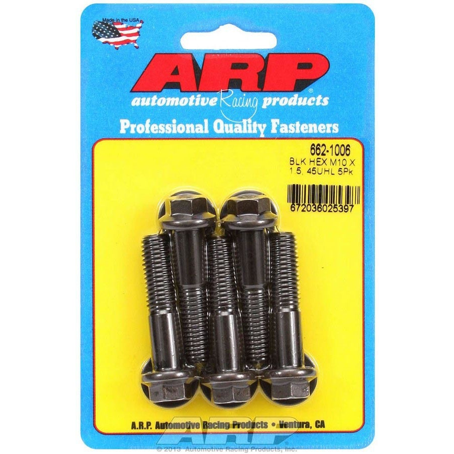 ARP 10 mm x 1.50 Thread Bolt 45 mm Long 12 mm Hex Head Chromoly - Black Oxide