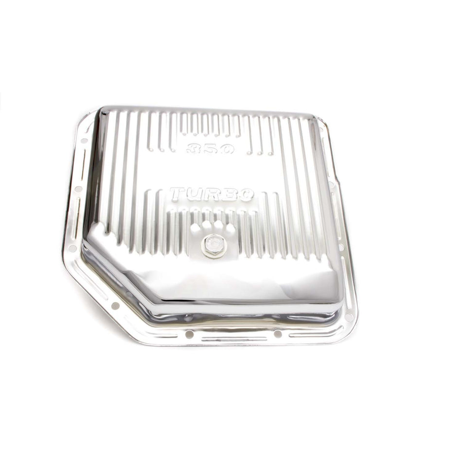 Racing Power Stock Depth Transmission Pan Finned Steel Chrome - TH350