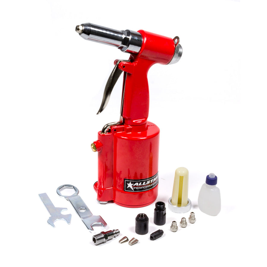 Allstar Performance Pneumatic Rivet Gun - 3/32 to 3/16 in OD Rivets - Black / Red
