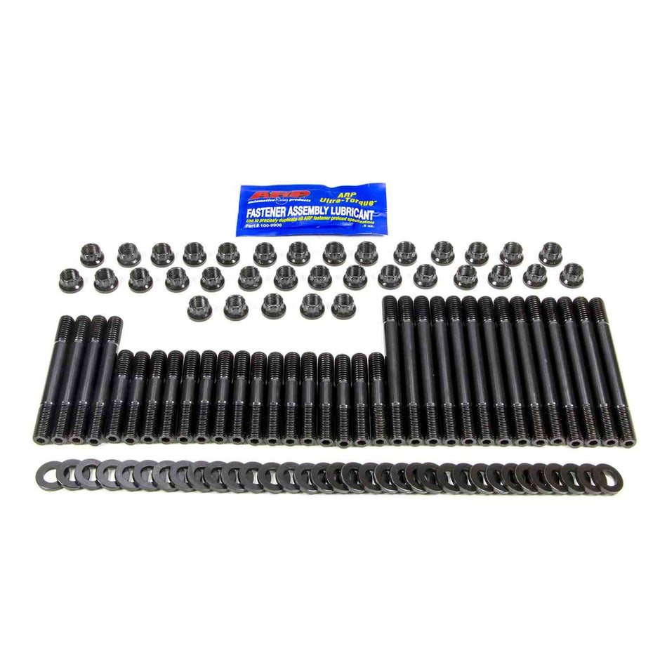 ARP Cylinder Head Stud Kit - 12 Point Nuts - Chromoly - Black Oxide - Aftermarket Head - Small Block Chevy 234-4332