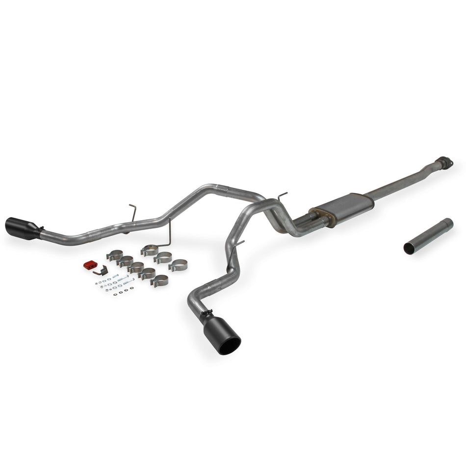 Flowmaster FlowFx Exhaust System - Cat-Back - 2-1/2" Diameter - Dual Side Exit - 4-1/2" Black Ceramic Tip - Stainless