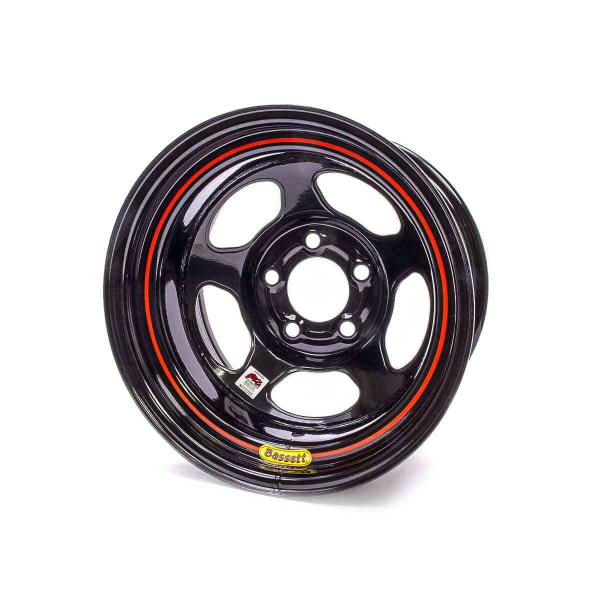Bassett Inertia Advantage Wheel - 15 x 10" - 6.000" Backspace - 5 x 5.00" Bolt Pattern - Steel - Black Powder Coat