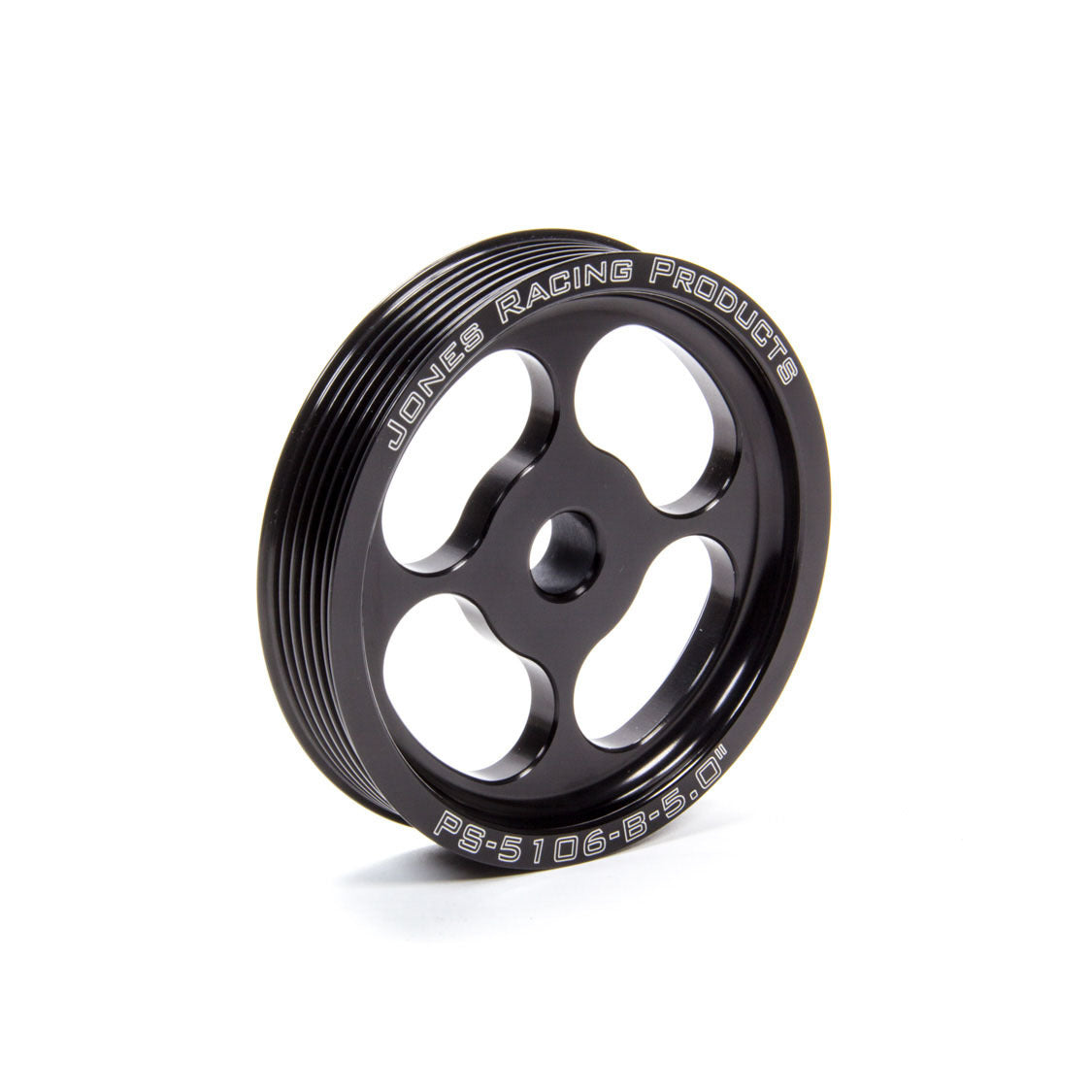 Jones Racing Products Serpentine Power Steering Pulley 6 Rib Press-On 5" Diameter - Aluminum