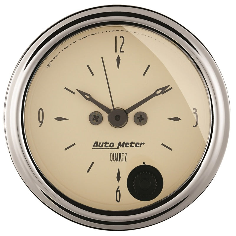 Auto Meter Antique Beige Clock - 2-1/16 in.