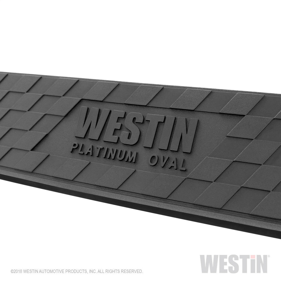 Westin Platinum 4 in Oval Bent Step Bars - Black Powder Coat - Crew Cab - GM Fullsize Truck 2019-21 - Pair