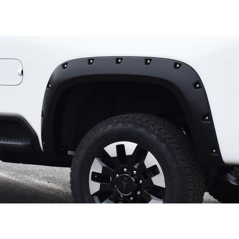 Bushwacker Pocket Style Fender Flare - Front/Rear - 2" Wide - Plastic - Black - (Set of 4)