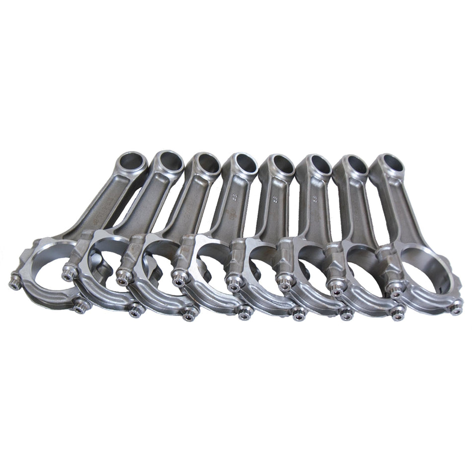 Eagle SIR I-Beam Connecting Rod - 6.135 in Long - Press Fit - 7/16 in Cap Screws - Forged  - Big Block Chevy - Set of 8