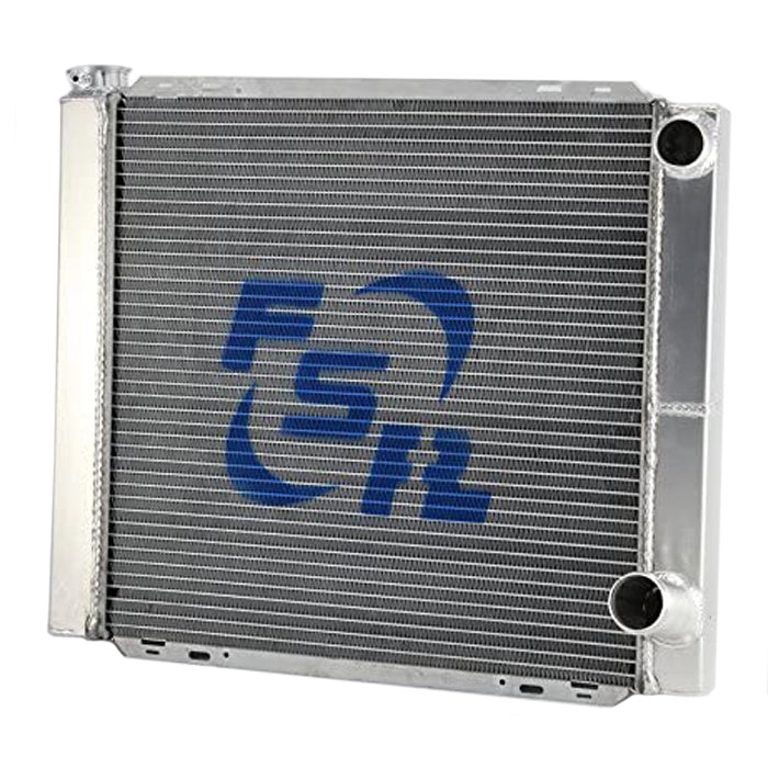 FSR Double Pass Aluminum Radiator - 26" W x 19" H - Passenger Side Inlet - Passenger Side Outlet