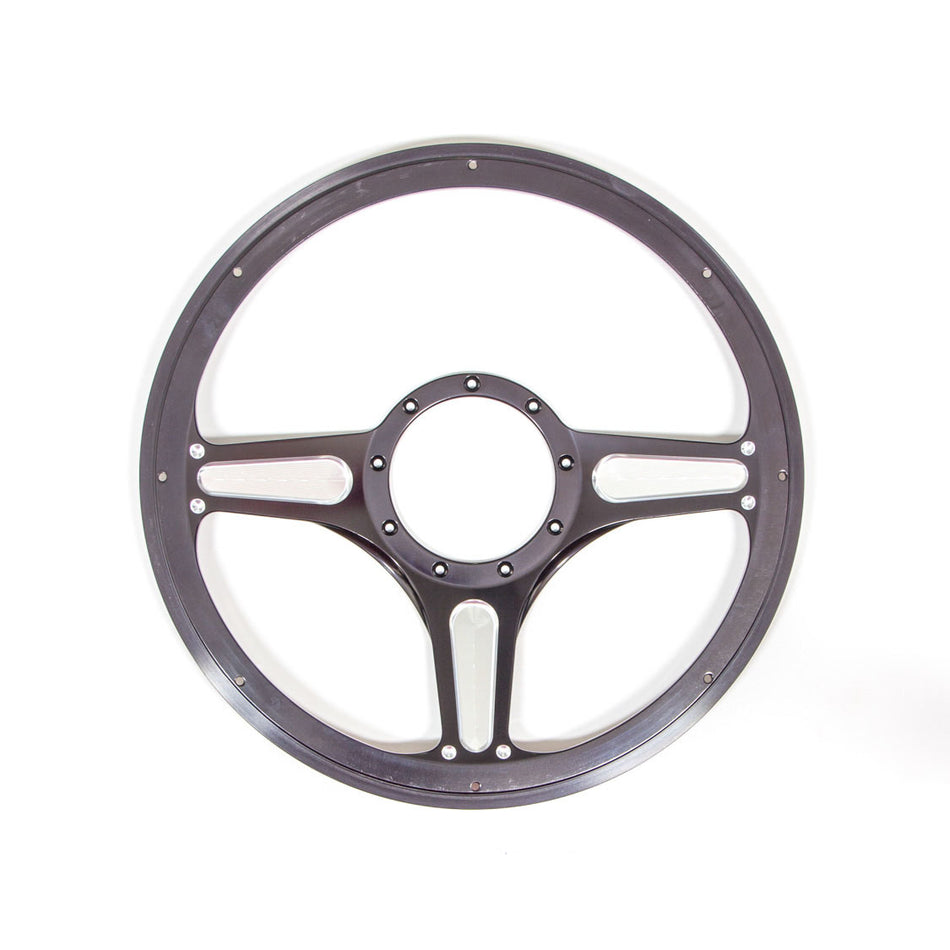 Billet Specialties Standard Steering Wheel Street Lite 14" Diameter 3-Spoke - Milled Finger Notches