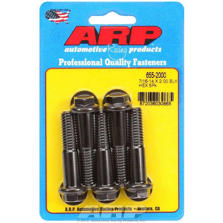 ARP 7/16-14" Thread Bolt 2" Long 1/2" Hex Head Chromoly - Black Oxide