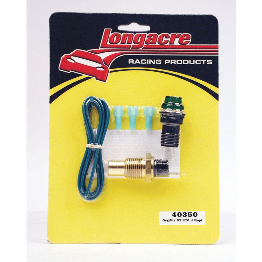 Longacre Gagelites Warning Light Kit - 270° Oil Temp 1/2" NPT