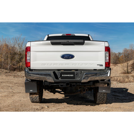 Bushwacker Trail Armor Mud Flap - Rear - Plastic - Black - Bushwacker Pocket Style Flares - F250 - (Pair)