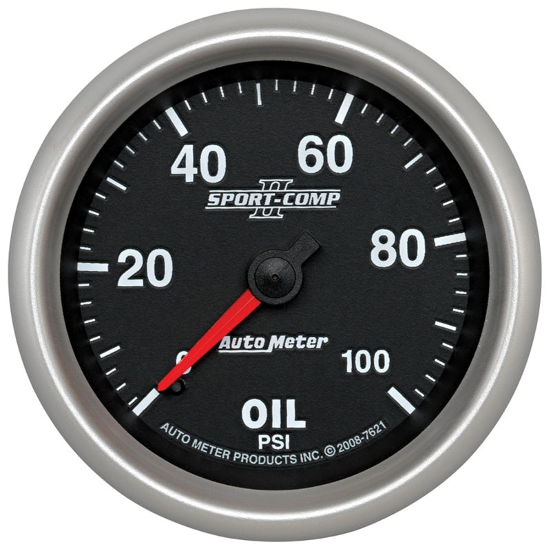 Auto Meter 2-5/8" Sport Comp II Oil Pressure Gauge - 0-100 PSI