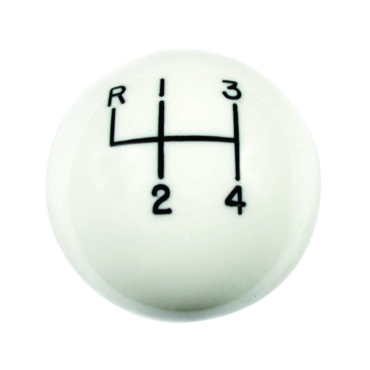 Hurst Classic Shifter Knob - Round - Plastic - White - 4-Speed Pattern - Universal - Manual Transmission - 3/8"-16 Thread