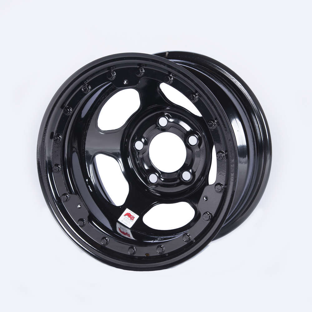 Bassett Inertia Advantage Wheel - 15" x 8" - Black Powder Coat - 4" Backspace - 5 x 5" Bolt Pattern