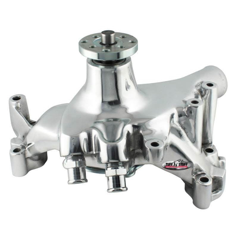Tuff Stuff Platinum SuperCool Aluminum Water Pump - Smoothie - Long Design - Chrome - BB Chevy