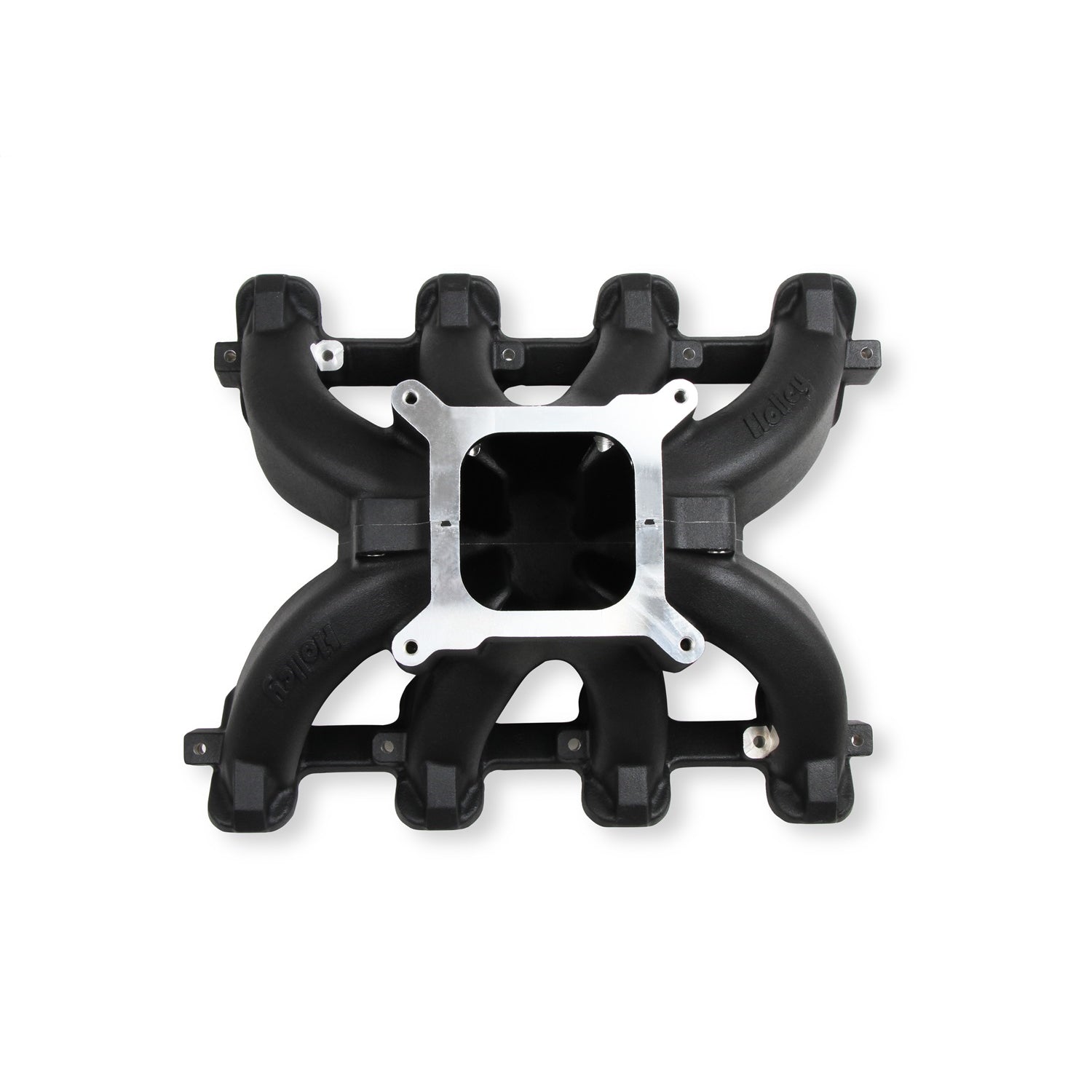 Holley EFI LS Split Intake Manifold - Square Bore - Single Plane - Black Ceramic - LS1/LS2/LS6 - GM LS-Series