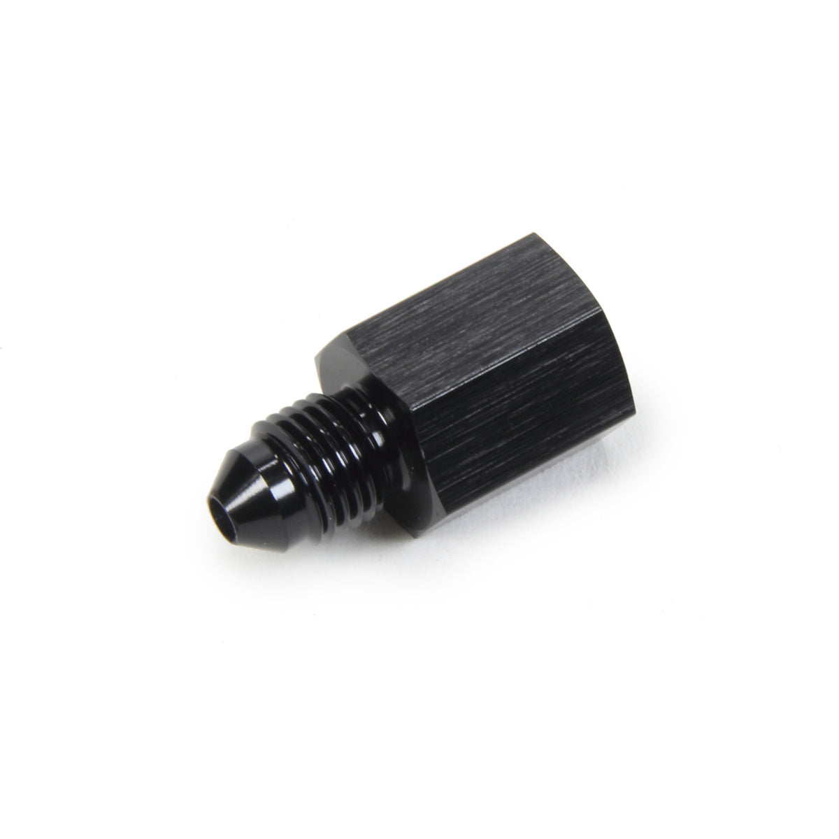 Triple X Gauge Adapter Fitting Straight 3 AN Male to 1/8" NPT Female Aluminum - Black Anodize