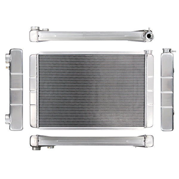 Northern Race Pro Double Pass Radiator - 19" x 31" x 3-1/8" - GM LS-Series w/ Threaded Connections Inlet