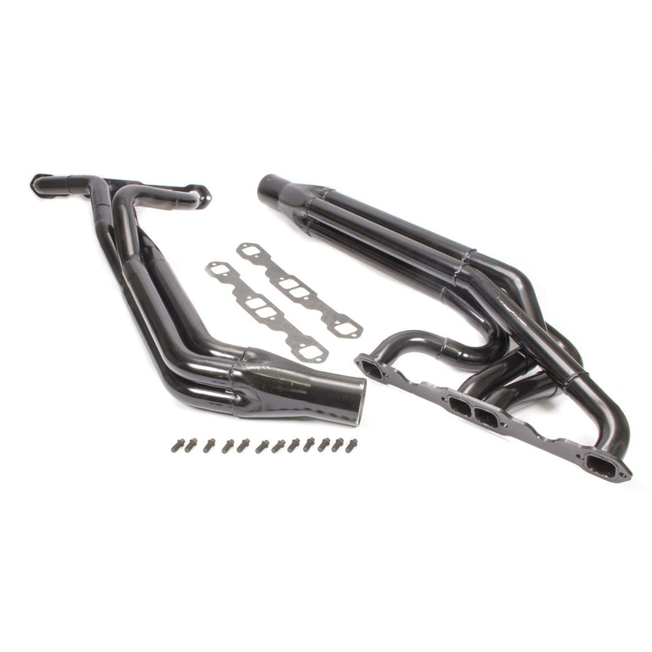 Schoenfeld SB Chevy Dirt Late Model Crate Motor Headers - 1 3/4" - 1 7/8" (26" to I/S Collector) Tube Diameter