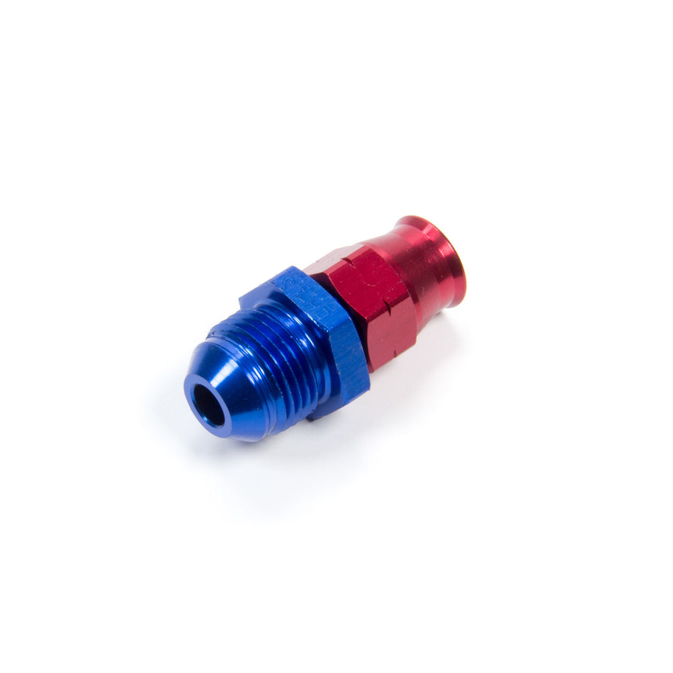 Earl's Products Tube End Fitting Straight 6 AN Male to 3/8" Tubing Aluminum - Red/Blue Anodize