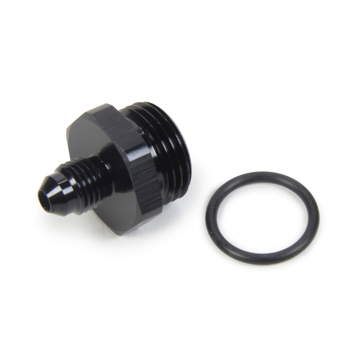 Triple X Race Co. Adapter Fitting Straight 4 AN Male to 10 AN Male O-Ring Aluminum - Black Anodize