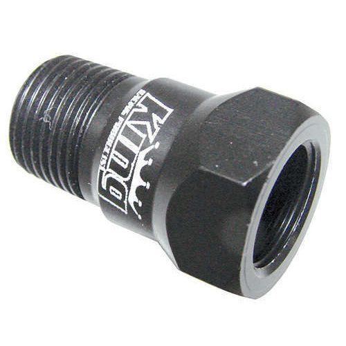 King Racing Products Adapter Fitting Straight 5/8-18" Female to 3/8" NPT Male Aluminum - Black Anodize