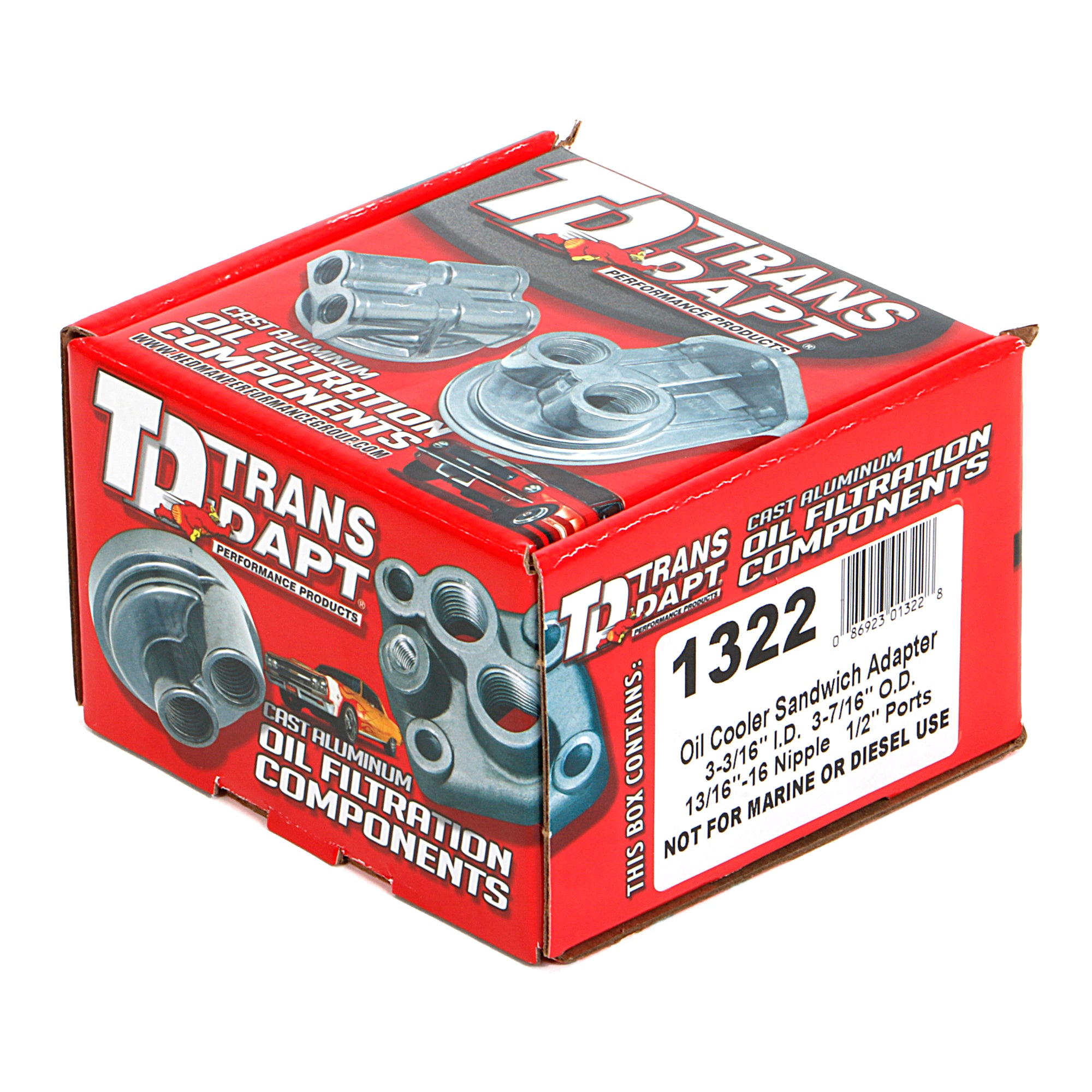 Trans-Dapt Sandwich Oil Cooler Adapter - 13/16-16 in Center Thread