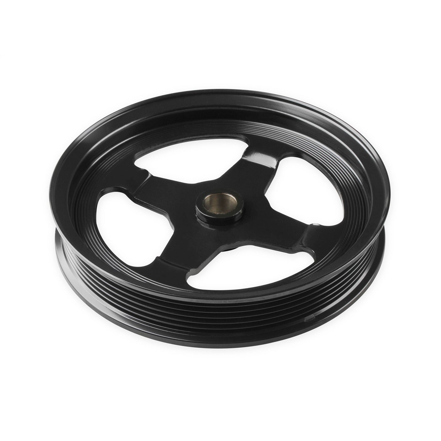Holley Serpentine Power Steering Pulley - 6-Rib - Black Anodize - GM LS-Series - Chevy Corvette 1997