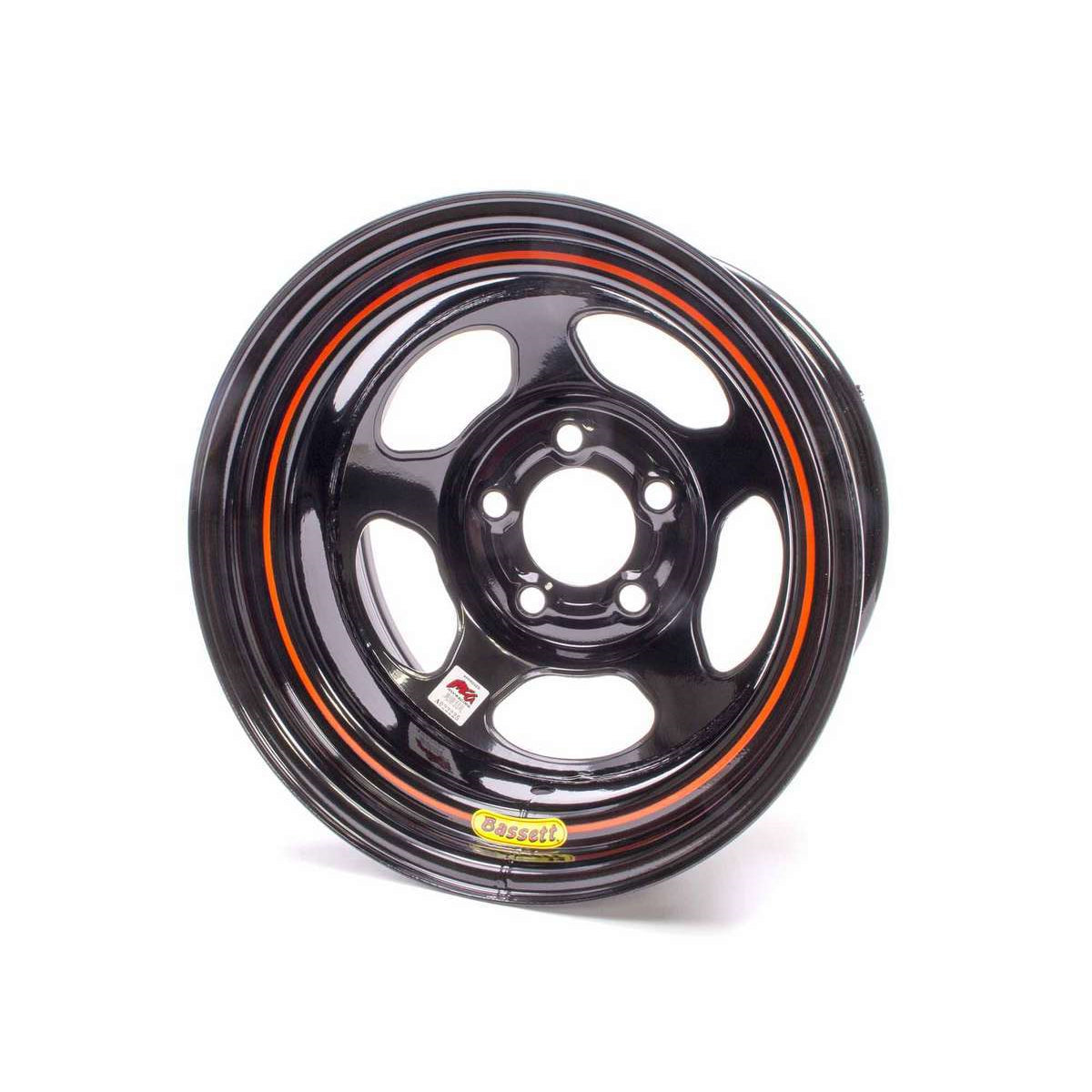 Bassett IMCA Inertia Wheel - 15" x 8" - 5 x 5" - Black - 2" Back Spacing - 19 lbs.