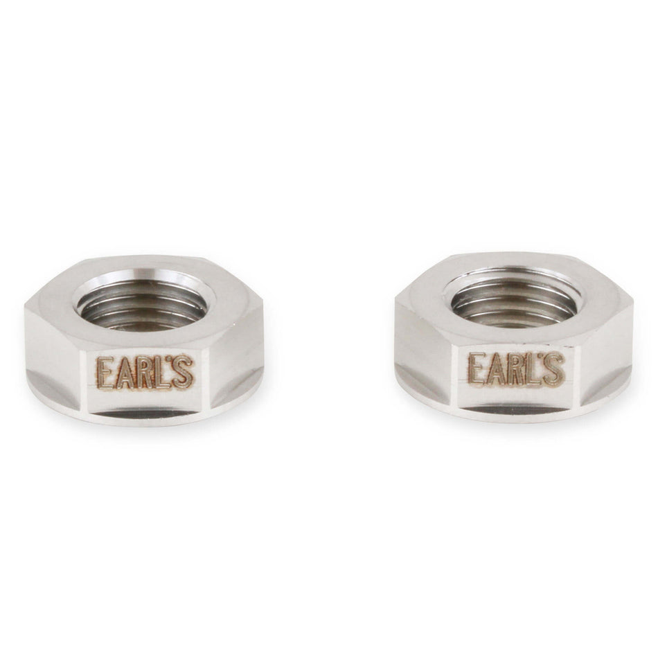 Earl's Bulkhead Fitting Nut - 3 AN - Stainless - Natural (Pair)