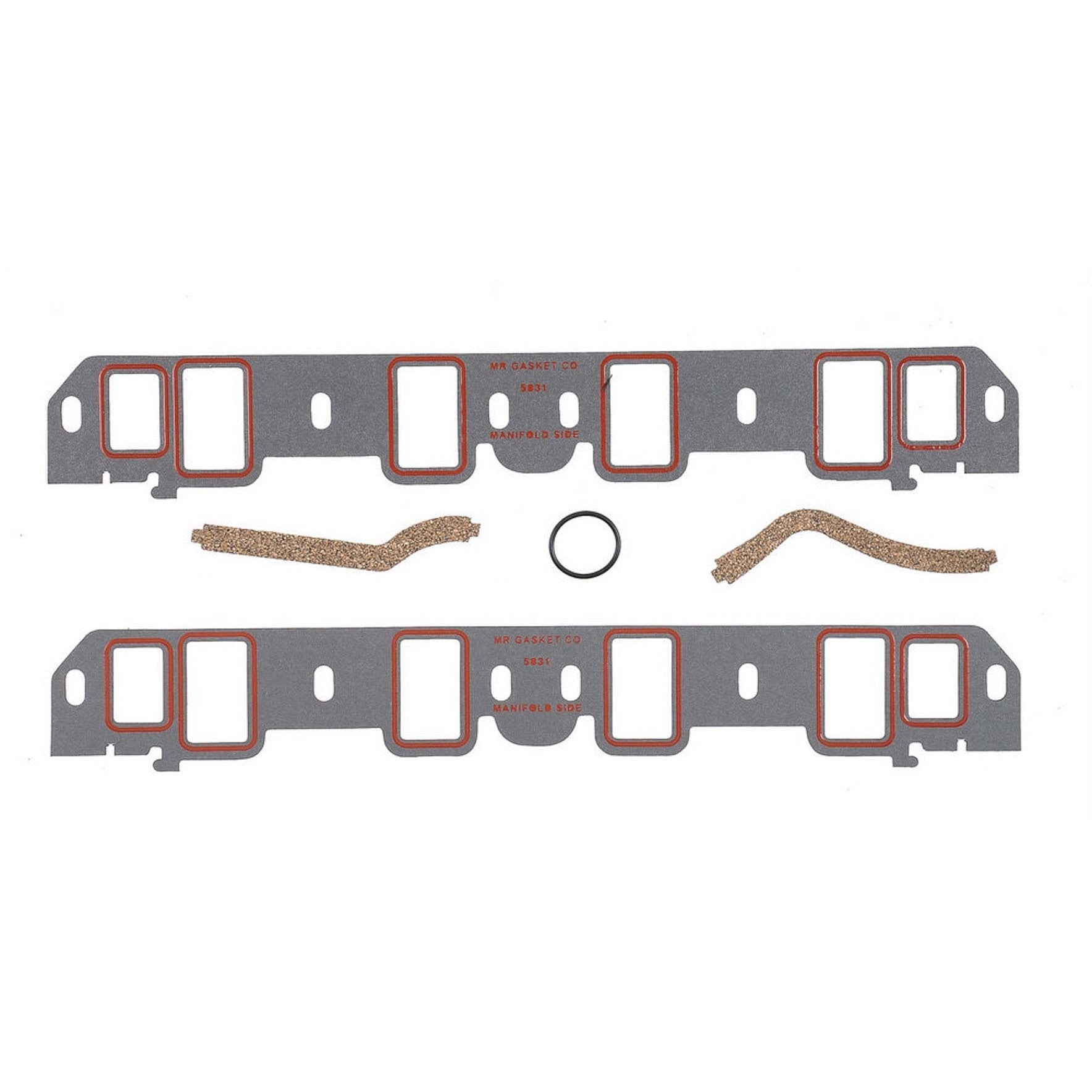 Mr. Gasket Silicone Intake Gaskets - SB Ford 260 - 289 - 302 Exc Factory HP 1962-76 1/16" Thick Stock Port 1.20" W x 2.13" H