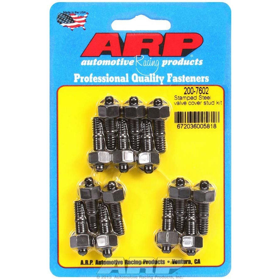 ARP Valve Cover Stud Kit - Black Oxide Hex, Stamped Steel Covers, 1/4"-20 Thread