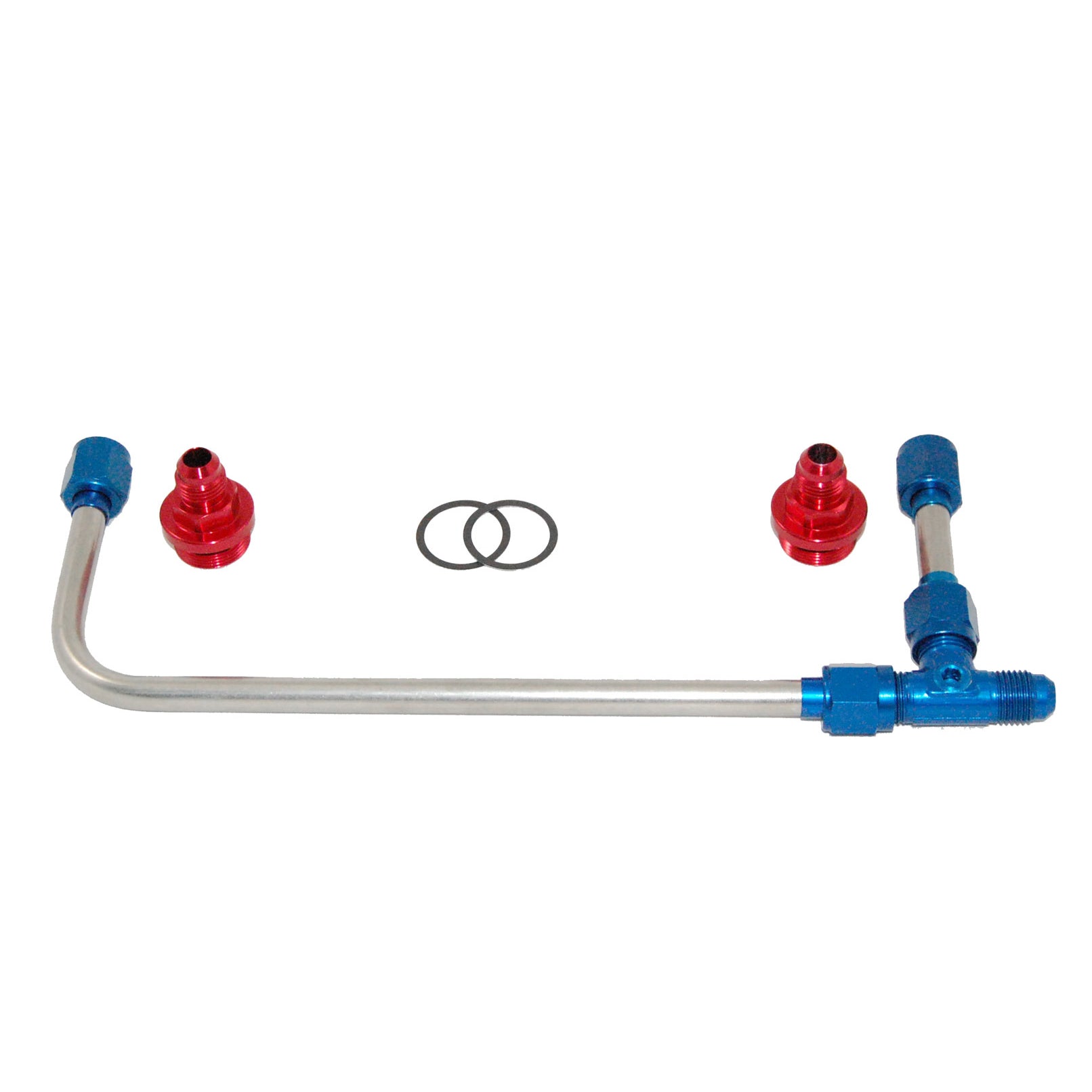 AED Polished Stainless Steel Dual Feed Carburetor Fuel Line Kit - Fits Holley 4150