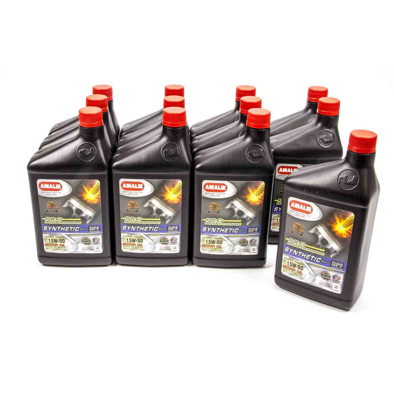 Amalie Pro High Performance Synthetic Blend Motor Oil - 15W-50 - 1 Qt. Bottle (Case of 12)