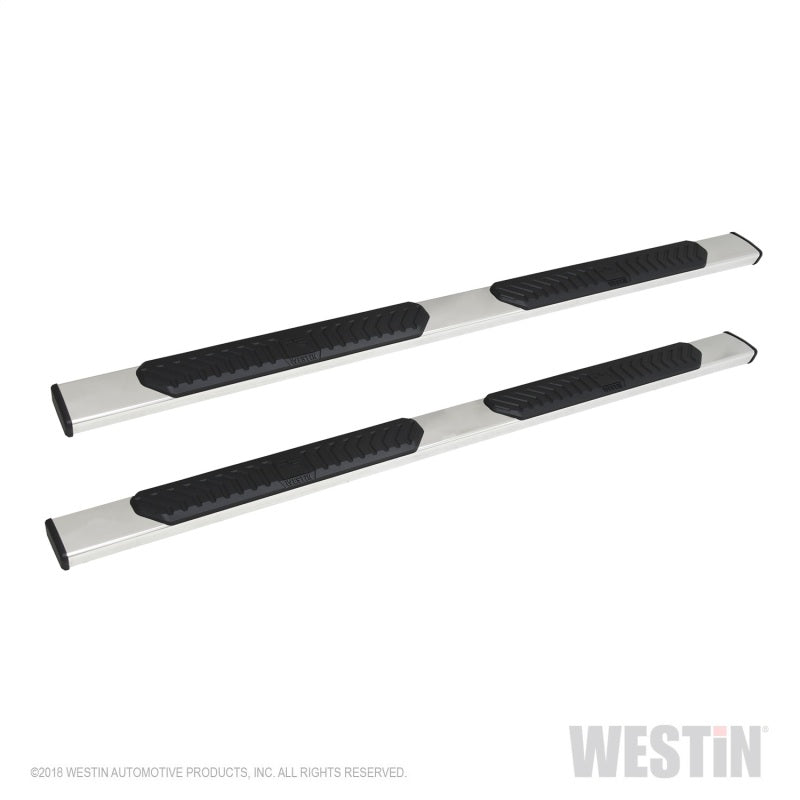 Westin R5 Oval Step Bars - 5 in OD - Stainless - Polished - GM Fullsize Truck 2019-21 Crew Cab (Pair)