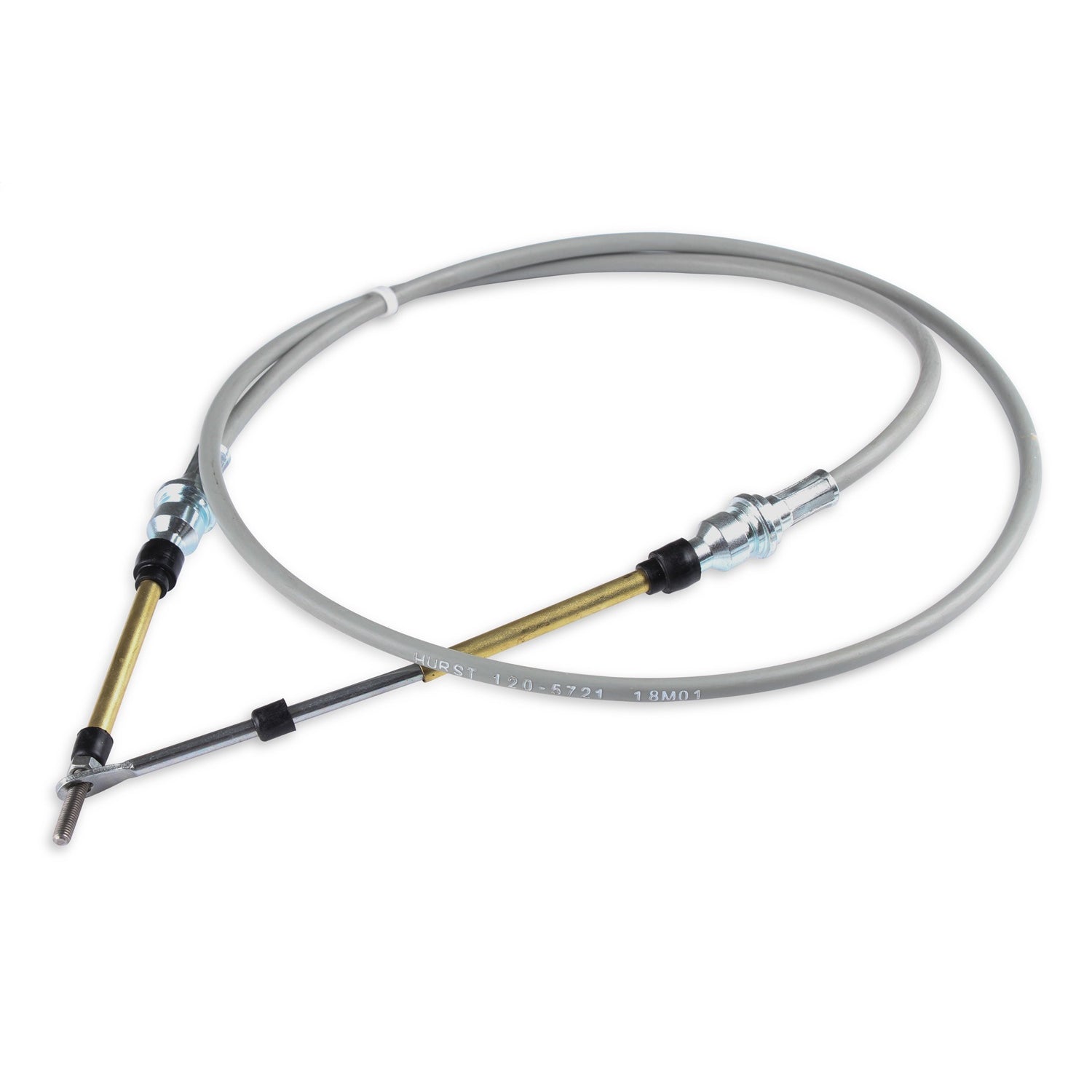 Hurst Shifter Cable - 5 ft Long - Stainless Cable - Plastic Liner - Gray - Hurst Auto Stick 3/Quarter Stick / Quarter Stick 2