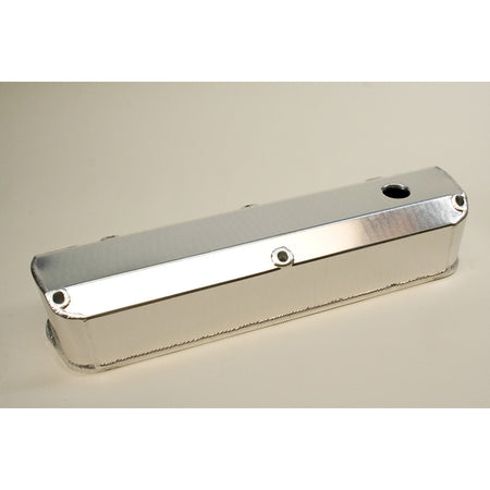 PRW INDUSTRIES Stock Height Valve Covers Baffled Breather Hole Hardware - Aluminum