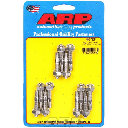 ARP Stainless Steel Valve Cover Stud Kit - Hex - Cast Aluminum Covers - 1/4"-20 Thread - Set of 12