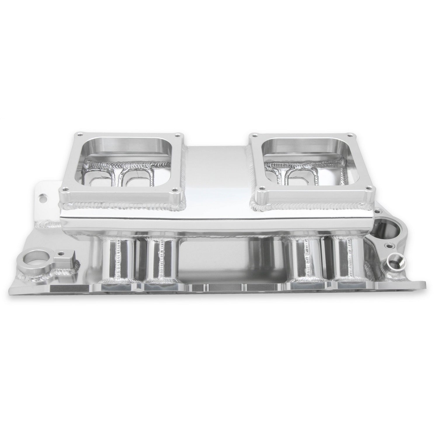Sniper Fabricated Intake Manifold BBC Single Plane 2 x 4500 Silver with Sniper Logo