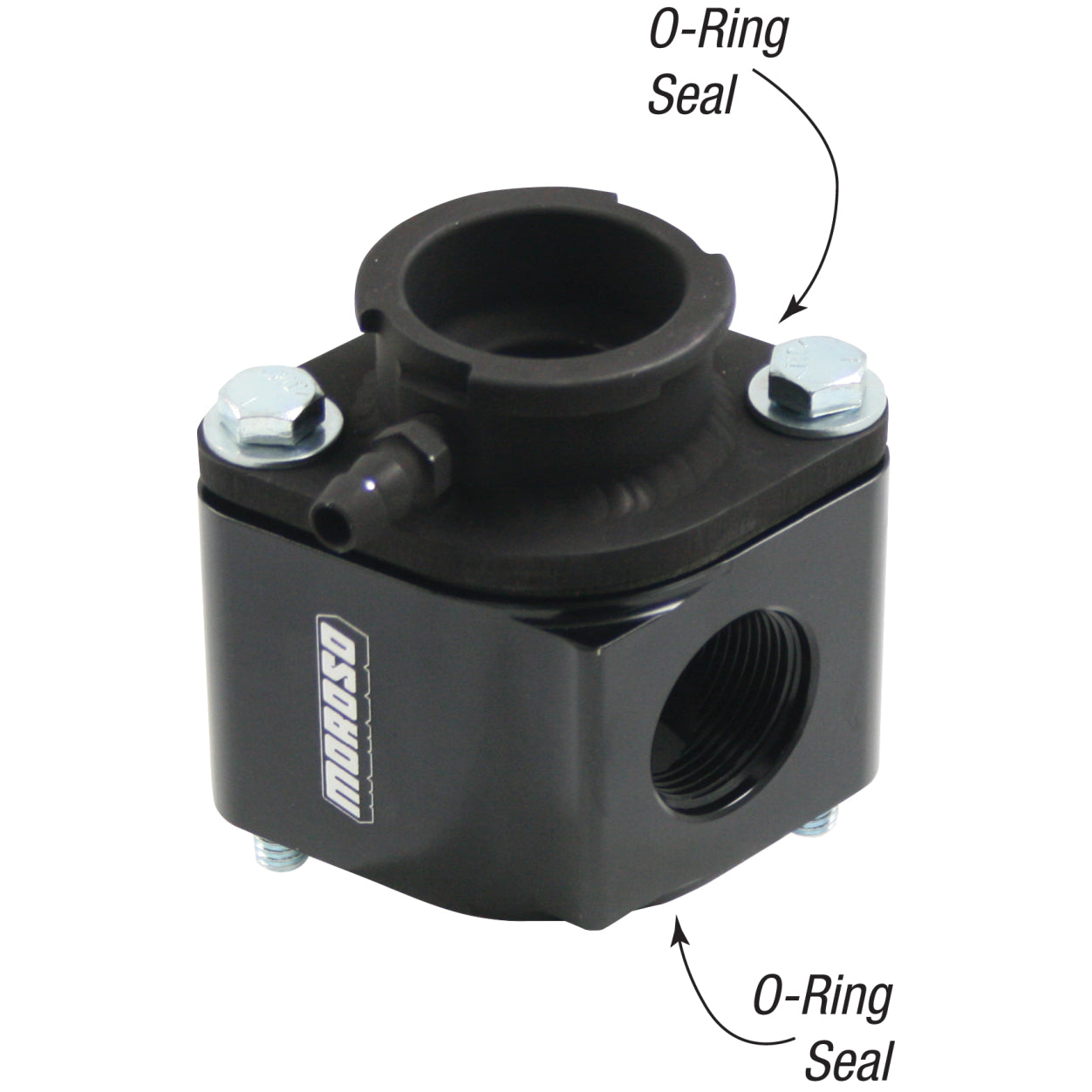 Moroso Manifold Filler Neck Kit - Billet Aluminum Black