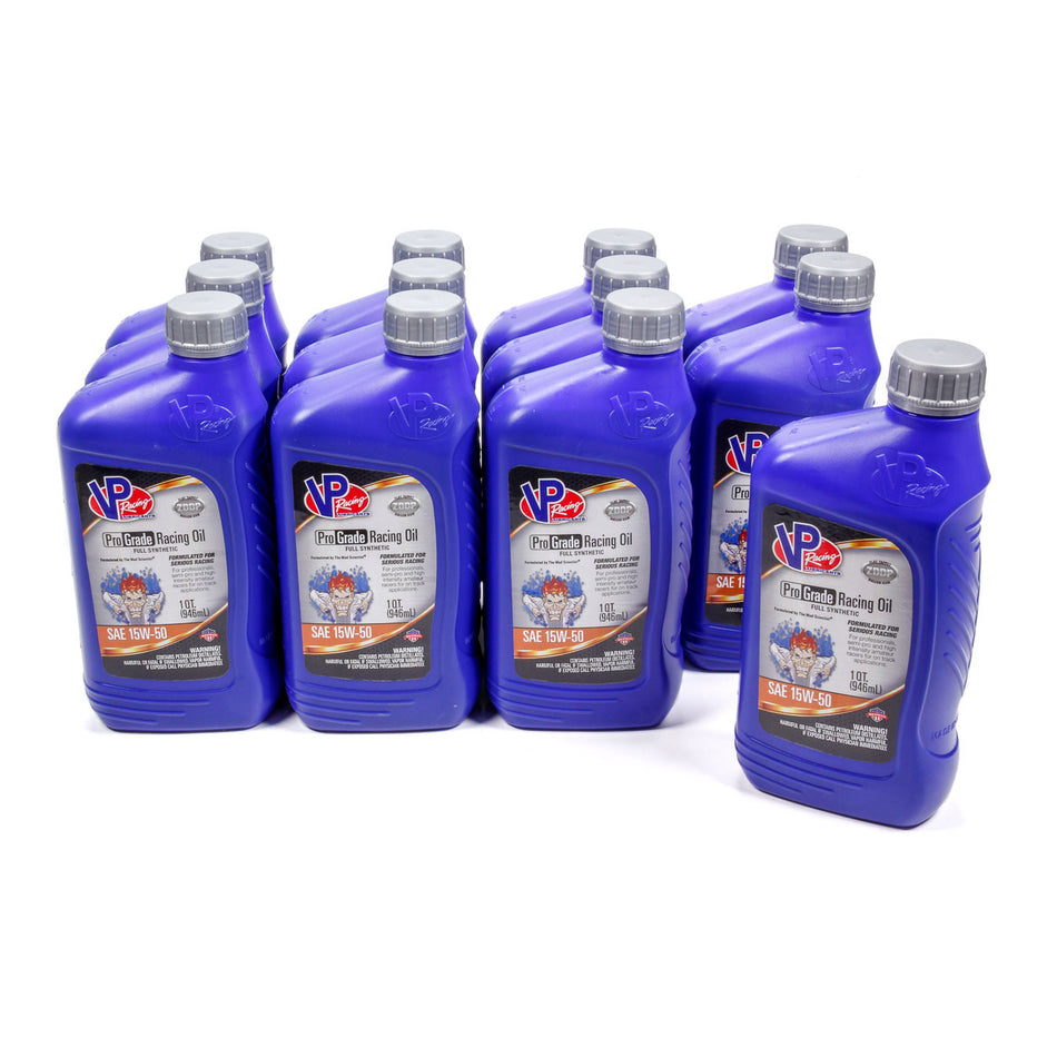 VP Racing Professional Grade Full Synthetic Racing Oil - 15W50 - 1 Quart (Case of 12)