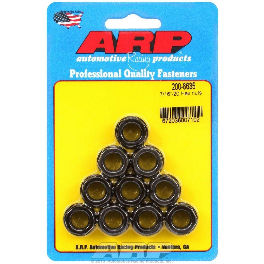 ARP Replacement Nuts - 7/16"-20 Thread, 5/8" Hex Socket Size - (10 Pack)