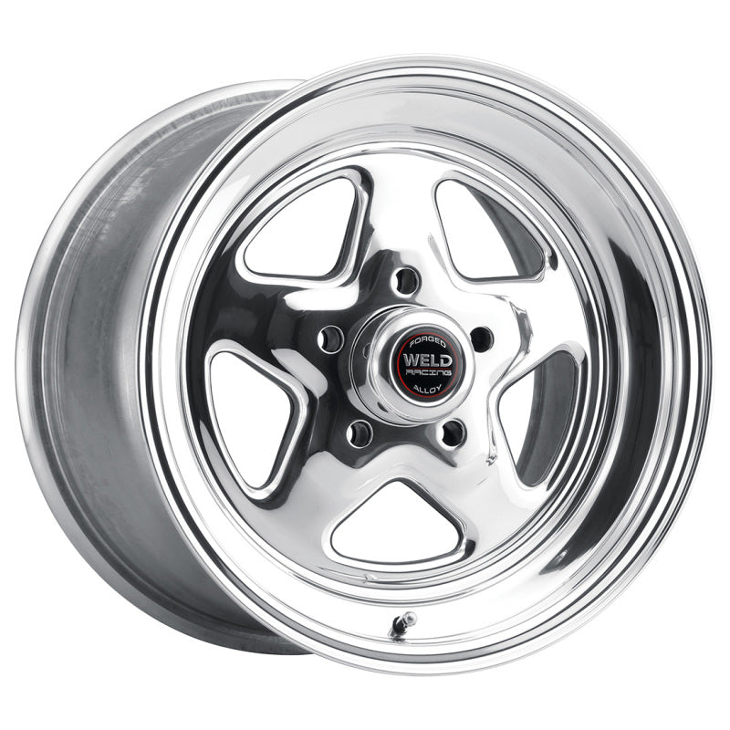 Weld Pro Star Polished Wheel - 15" x 10" - 5 x 4.5" Bolt Circle - 5.5" Back Spacing - 15.1lbs