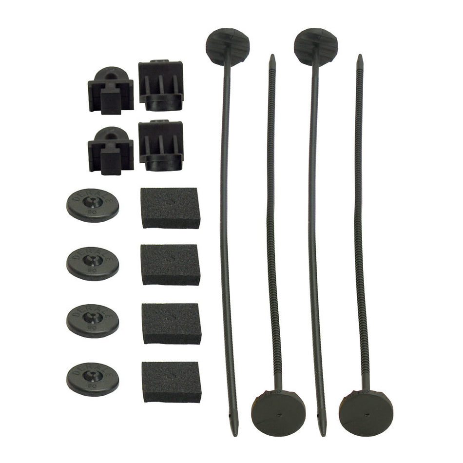 Derale Electric Fan, Oil Cooler Nylon Mounting Kit - Includes 4 Plastic Rods - Clips and Pads