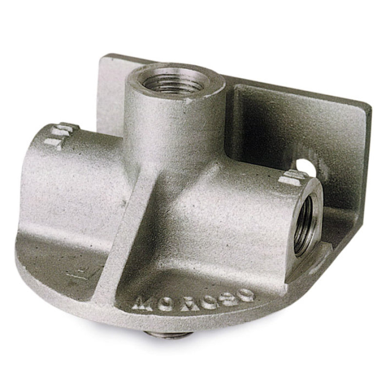 Moroso Oil Filter Mount - 1/2 in NPT Female Ports - Chevy Style Filter 23750