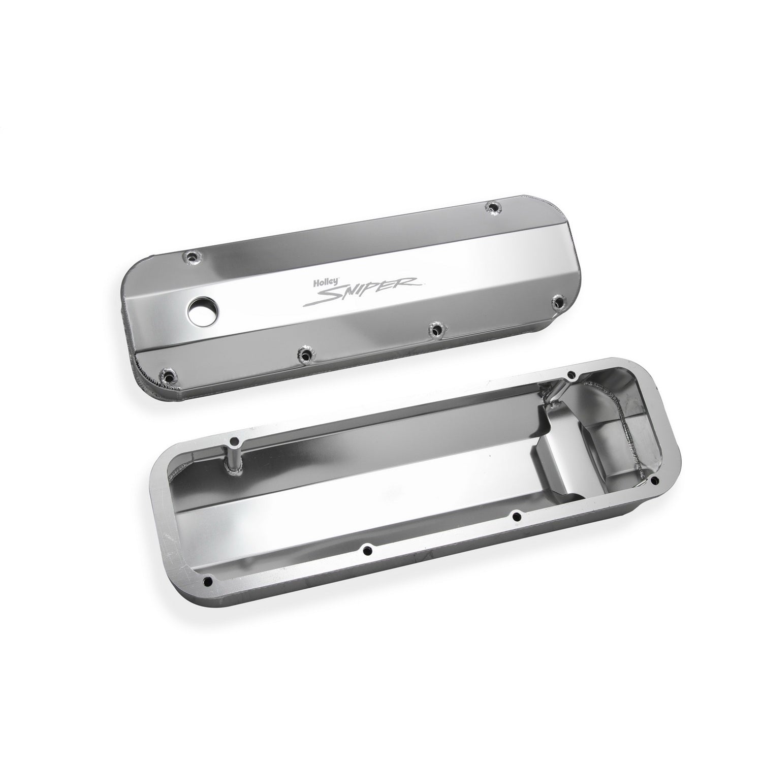 Sniper Fabricated Aluminum Valve Cover - Ford Big Block - Silver Finish