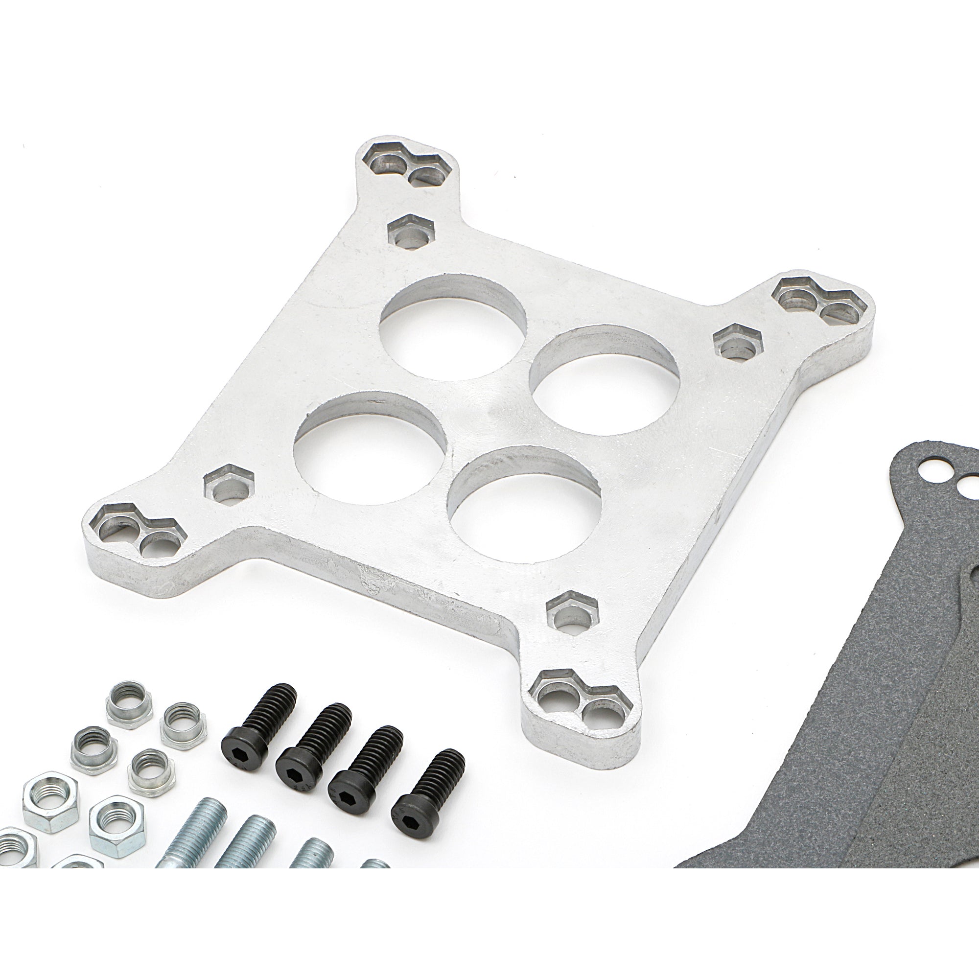 Trans-Dapt Performance 1/2" Thick Carburetor Adapter 4 Hole Rochester 4 Barrel to Square Bore Gasket/Hardware - Aluminum